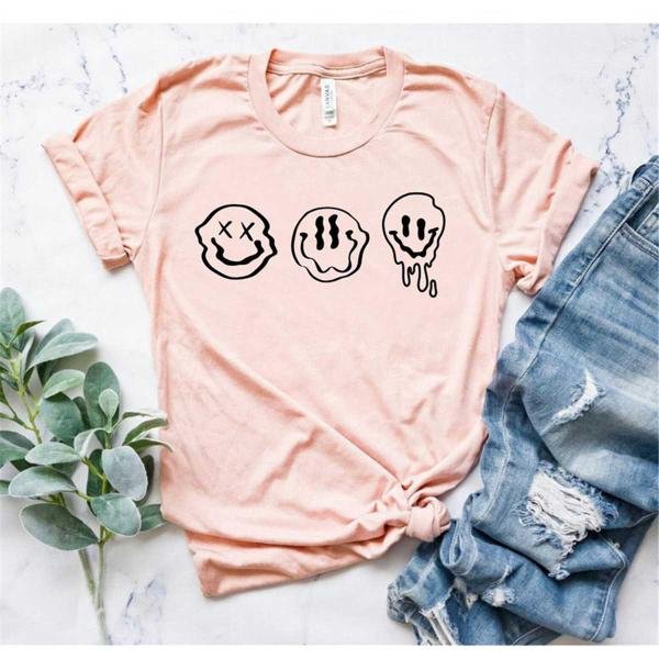 Smiley Crewneck Shirt, Smiley Face Shirt, Trendy Shirt, Smiley Face Tee, Halloween Shirt
