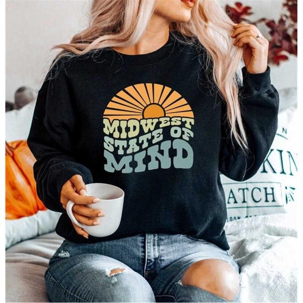 Work from home, Midwest Sweatshirt, Cozy Sweatshirt, Vintage Sweatshirt, Loungewear, Graphic Tee, Ho