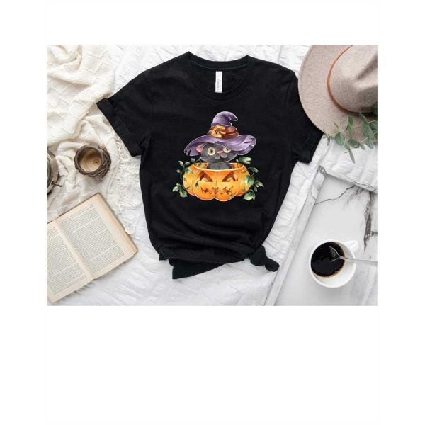 Halloween Cat Shirt, Halloween Black Cat Shirt, Cute Halloween Cat Shirt, Cute Black Cat Shirt, Witc