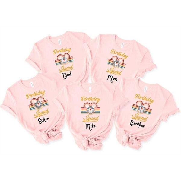 Disney Custom Family Shirt, Disney Squad Birthday T-Shirt, Disney Characters Balloons Birthday Shirt