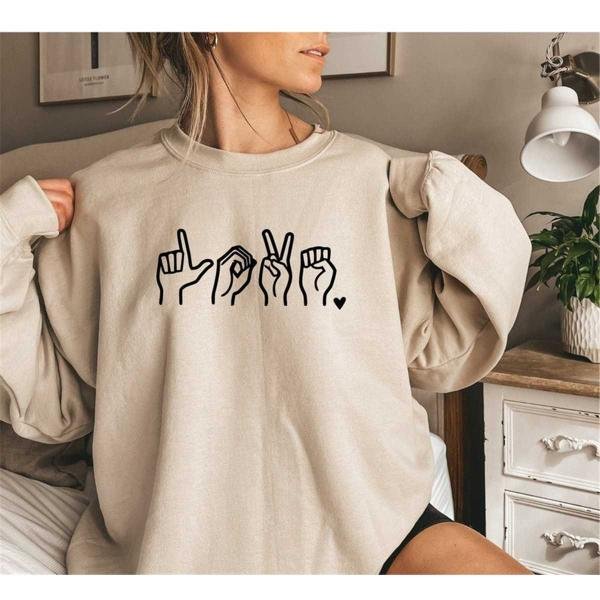 Love Sign Language Sweat,Love Letter Sweat, Sign Language Sweatshirt, American Sign Language, Gift F