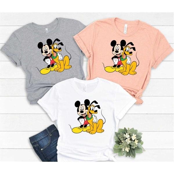 Mickey And Pluto T-Shirt Disney Mickey Mouse Shirt Pluto Shirt Mickey And Pluto Friends Shirt Gift S