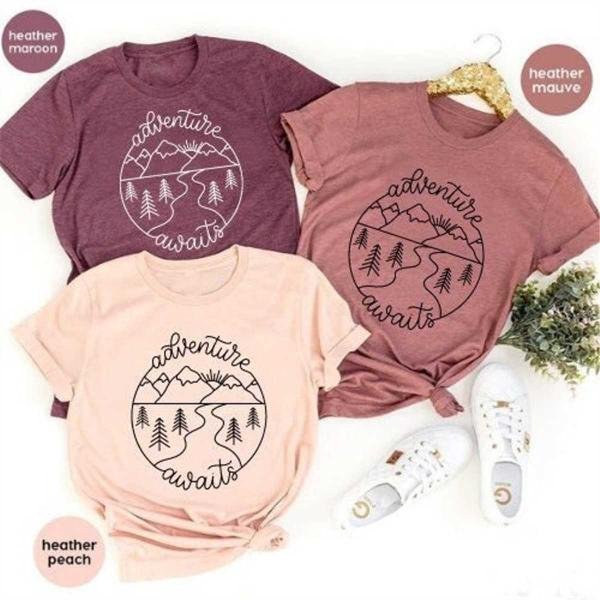 Adventure Awaits Shirt, Adventure TShirt, Camping Shirts, Mountain TShirt, Hiker TShirts, Nature Lov