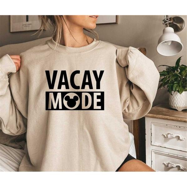 Disney Sweat, Vacay Mode Sweatshirt, Vacation To Disney, Disney World Sweat, Vacay Mode Mickey Head 