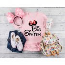 Baby Announcement , Big Sister Shirt, Big Sister Shirt with Hearts Disney sister shirt Mickey Shirt
