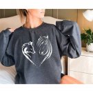 Dog Lover Gift, Horse Dog Lover Hoodie Sweatshirt, Horse Lover Gift, Heart Dog Horse Hoodie, Dog Lov