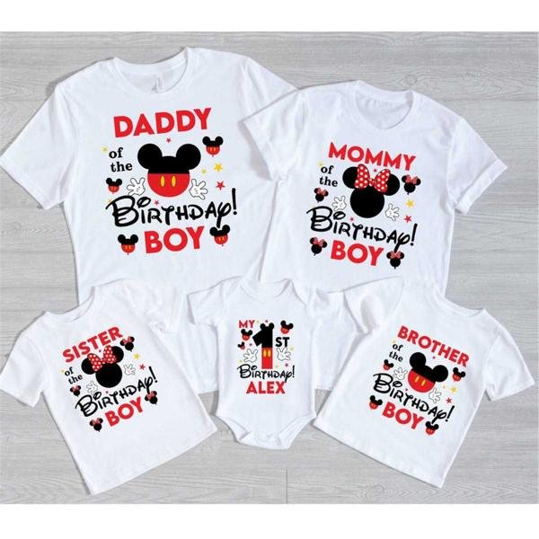 Mickey Mouse Birthday T-Shirt, First Disney Birthday Boy Family Shirts, Mickey Mouse Boy's Shirt, Mi