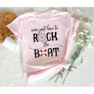 Matching Group Cruise Tee, We're Just Here To Rock The Boat Shirt, Funny Cruise Shirts