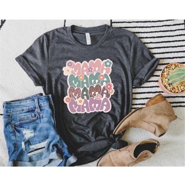 Hippie Mama, Retro Mama Boho mom, Funny Leopard Mama, Spring Trendy Mom