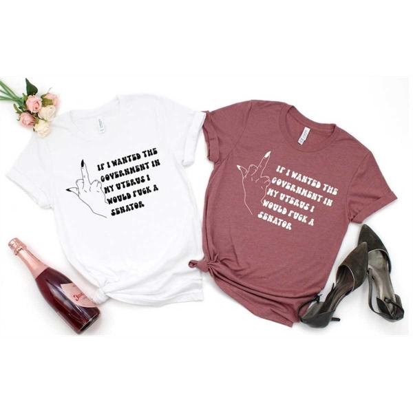 Roe v Wade Shirt, If I Wanted The Government In My Uterus Id' Fuck A Senator Shirt, Pro Choice,Femin