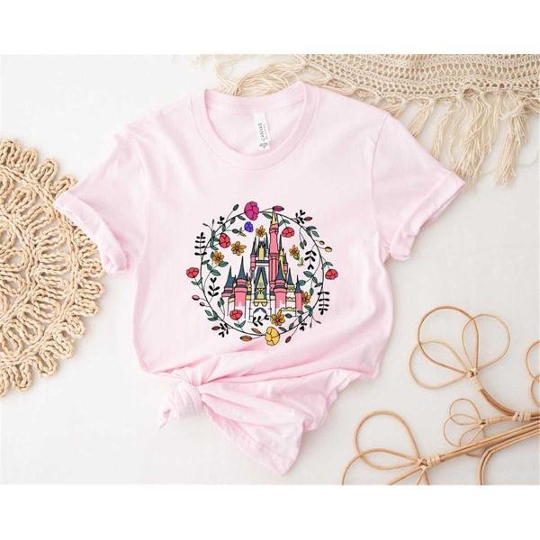Disney Vacation Shirt, Magic Kingdom Castle Shirt, Disney Family Shirt, Floral Castle Spring Shirt, 