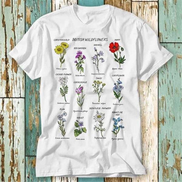 British Wild Flowers Best Botanical Garden Plant Lover Magic T-Shirt