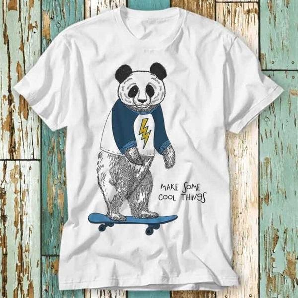 Cool Panda Skateboarding Flash Storm Skate Board Make Some T-Shirt