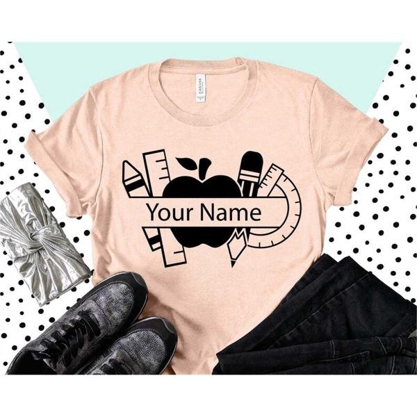 Customized Name Teacher Shirt, Custom Teacher Shirt, Teacher Shirts, Pencil Teacher Shirt, Personali