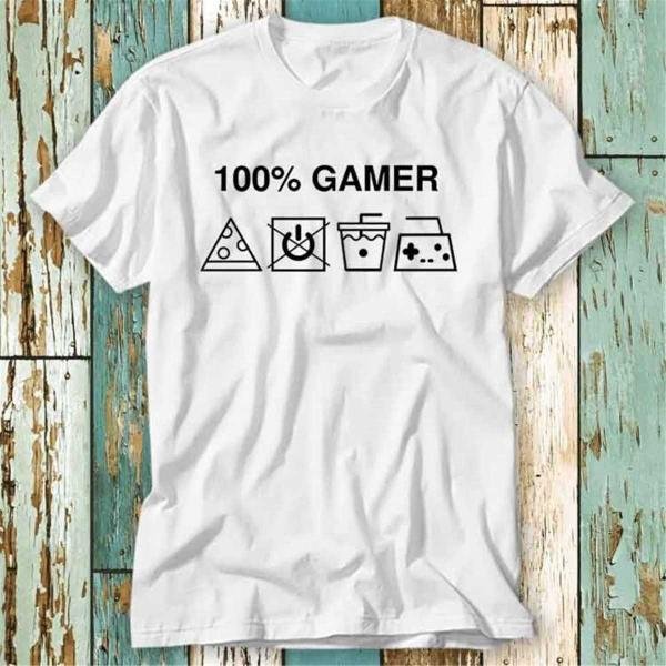 100 Percent Gamer No Laundry Pizza Online Game Console T-Shirt