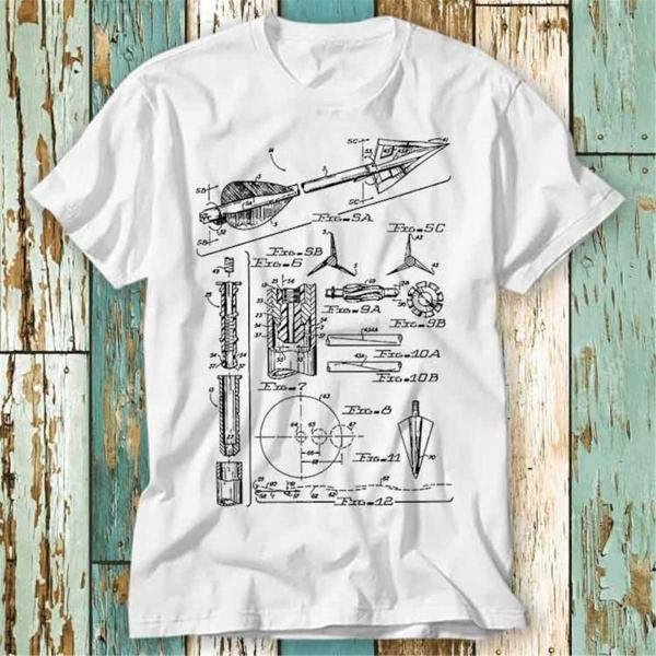 Archery Arrow Us Patent Art T Shirt Top Design T-Shirt