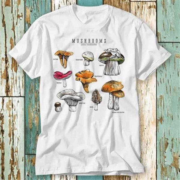 Edible Wild Mushroom Herbs Plants T Shirt Top Design T-Shirt