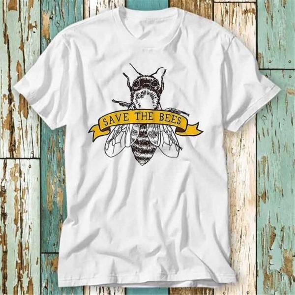Save The Bees Nature T Shirt Top Design Unisex Ladies Mens Tee Retro Fashion Vintage Shirt S773