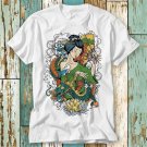 Geisha Tokyo Japan Japanese Art Dragon Flowers T Shirt T-Shirt