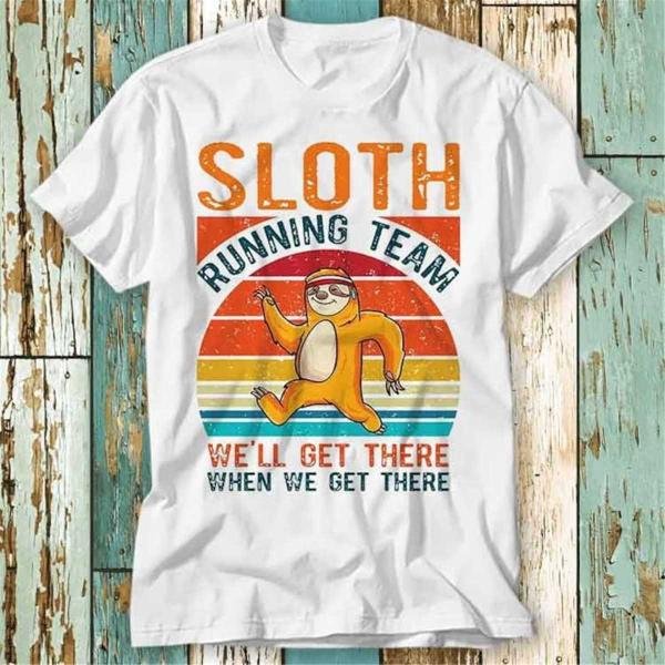 Sloth Running Team Sport Gym T Shirt Top Design T-Shirt