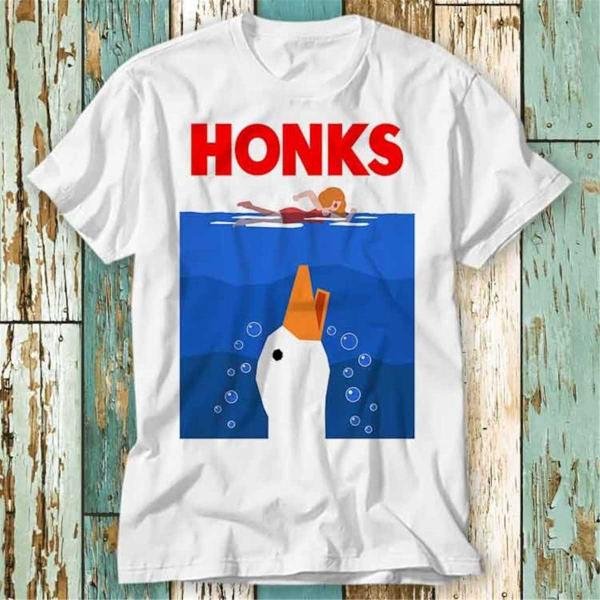Honk Honk Jaws Honks Funny Goose Duck Dnd T T-Shirt