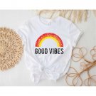 Rainbow Shirt, Good Vibes Shirt, Motivational Shirt, Retro Good Vibe Shirt, Positive Vibes Shirt, In