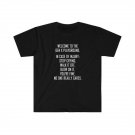 Welcome to the GEN X Playground - White text T-Shirt