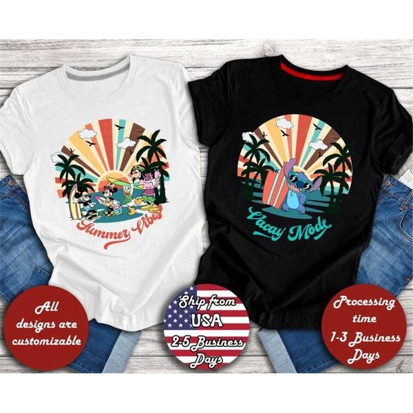 Summer Vibes Disney Shirts, Disney Retro Summer Vibes Shirt, Disney Summer Vacation, Mickey and Fire