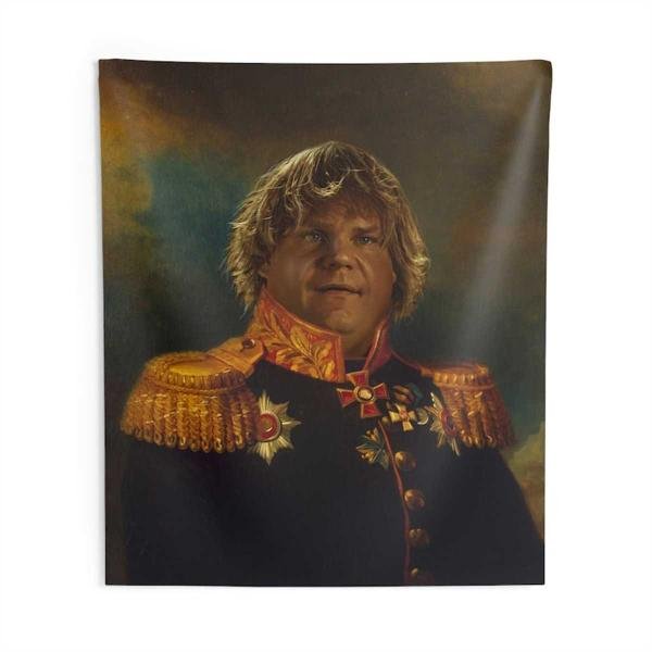Chris Farley as a Russian General Painting Premium Wall Tapestries