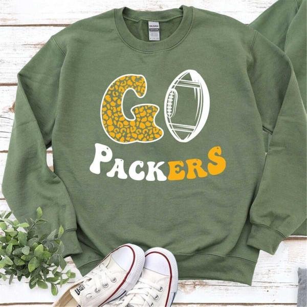 Green Bay Green Bay Crewneck, Leopard Go Packers Sweatshirt , Green Bay Shirt