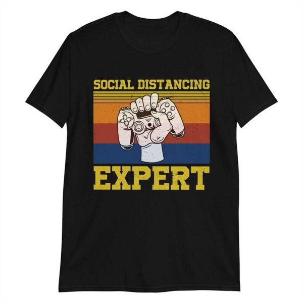Video Game Shirt, Social Distancing Expert Gaming Vintage Video Gamer Gift T Shirt