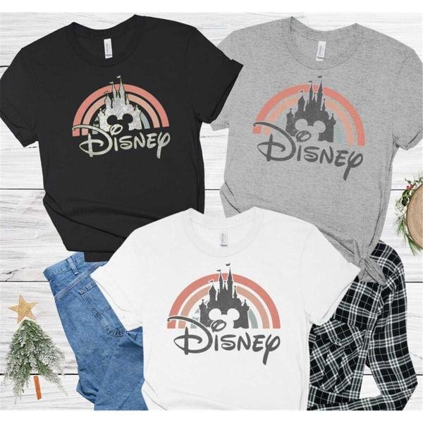 Disney Rainbow Castle shirt and sweatshirt Disneyland Trip Shirt Disney Squad Shirt Disneyworld Tee 