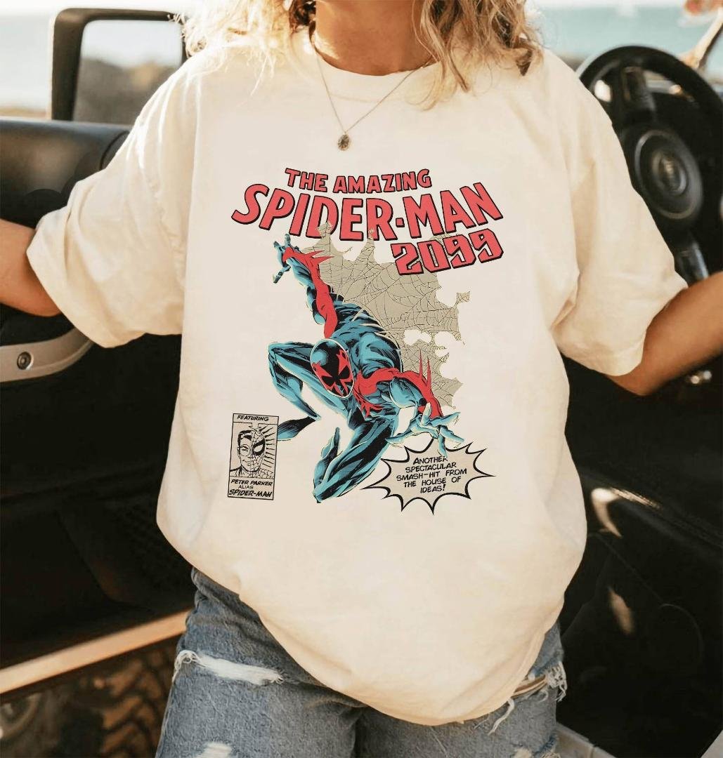 Vintage 90s The Amazing Spider 2099 Shirt Retro Spiderman Comic Shirt Spider-Man Across