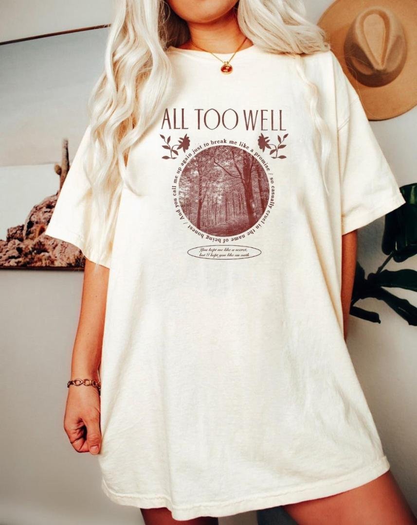 Aesthetic All Too Well graphic tee, Retro All Too Well shirt, Vintage Style Shirt