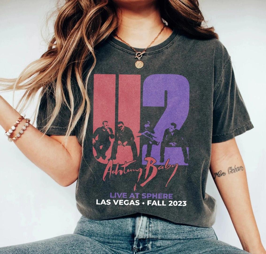 band concert, Las Vegas U2 Ultraviolet Sphere 2023, U2 Graphic music tshirt