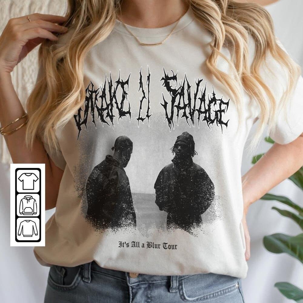Drake 21 Savage Shirt, Drake 21 Savage Rap Graphic Shirt, Its All a Blur Tour Merch