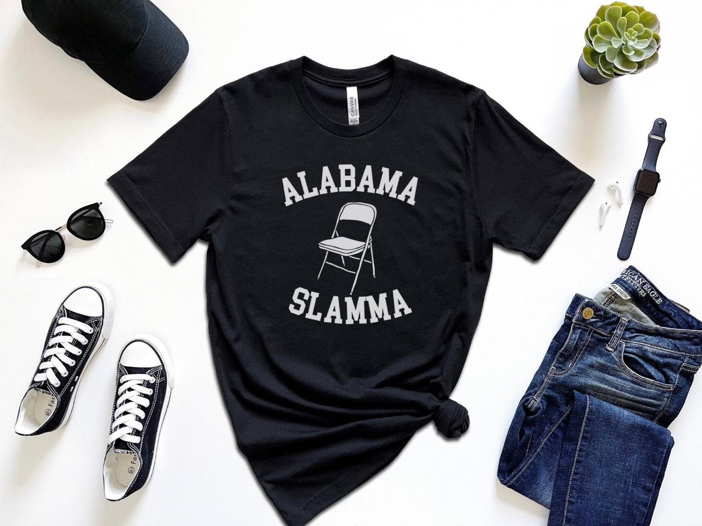 White Folding Chair, Alabama Slamma Shirt, Alabama Brawl