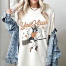 Witch Cowgirl Tee, Yee Haw Vintage Halloween Cowgirl Witch Oversized T Shirt