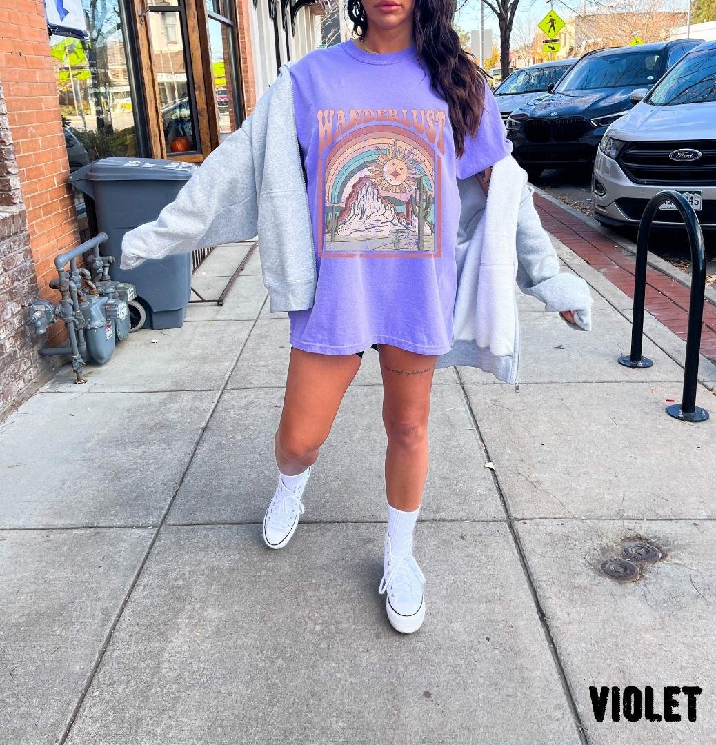 Wanderlust Graphic Tee, Wanderlust Oversized Tee, Bohemian Style Wanderlust Shirt