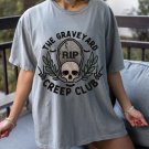 Halloween Shirt, The Graveyard Creep Club Oversized Vintage T Shirt, Tshirt