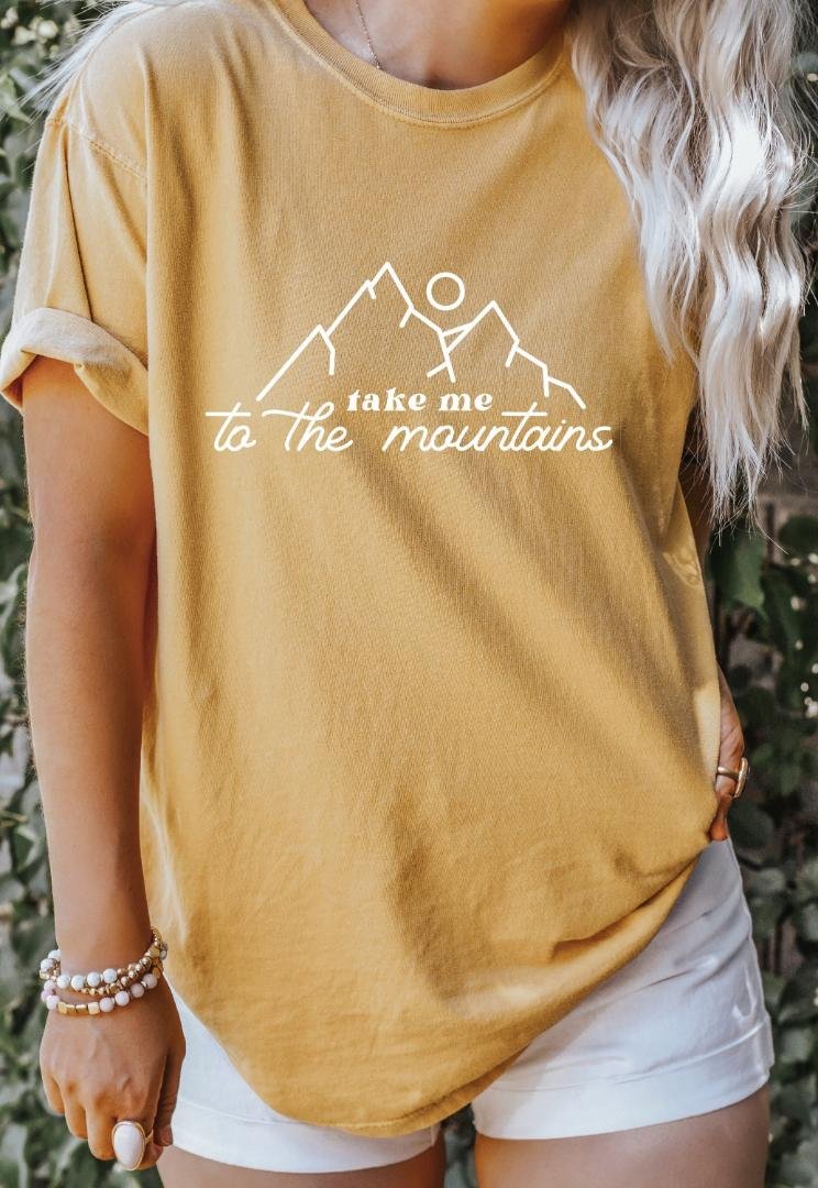 Shirt, Take Me To The Mountains Oversized T-Shirt, Womens Top Hiking