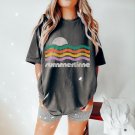 Tshirt, Summertime Sunset Waves Oversized TShirt, Womens Graphic Tees