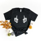 Halloween Skeleton Shirt, Skeleton Middle Finger Shirt, Middle Finger Shirt