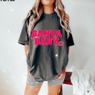 Santa Baby Pink Christmas Shirt, Santa Baby Oversized Christmas T-shirt, Glitter Christmas Shirt