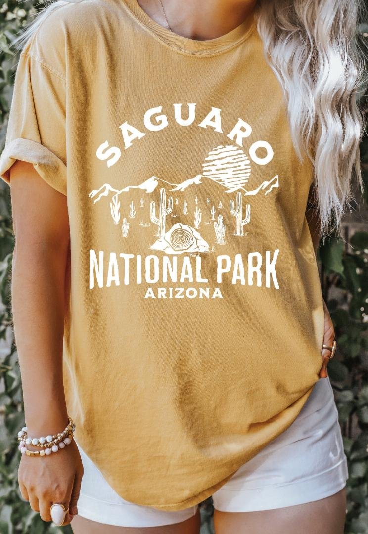 National Park Shirt, Saguaro National Park Oversized Vintage T-Shirt, Arizona T-Shirt