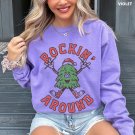 Santa Baby Oversized Christmas Crewneck, Rockin Around Christmas Crewneck
