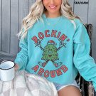 Santa Baby Oversized Christmas Crewneck, Rockin Around Christmas Crewneck