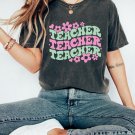 Kindergarten Teacher Shirt, Retro Floral Teacher Oversized Vintage T-Shirt, Teacher Shirt