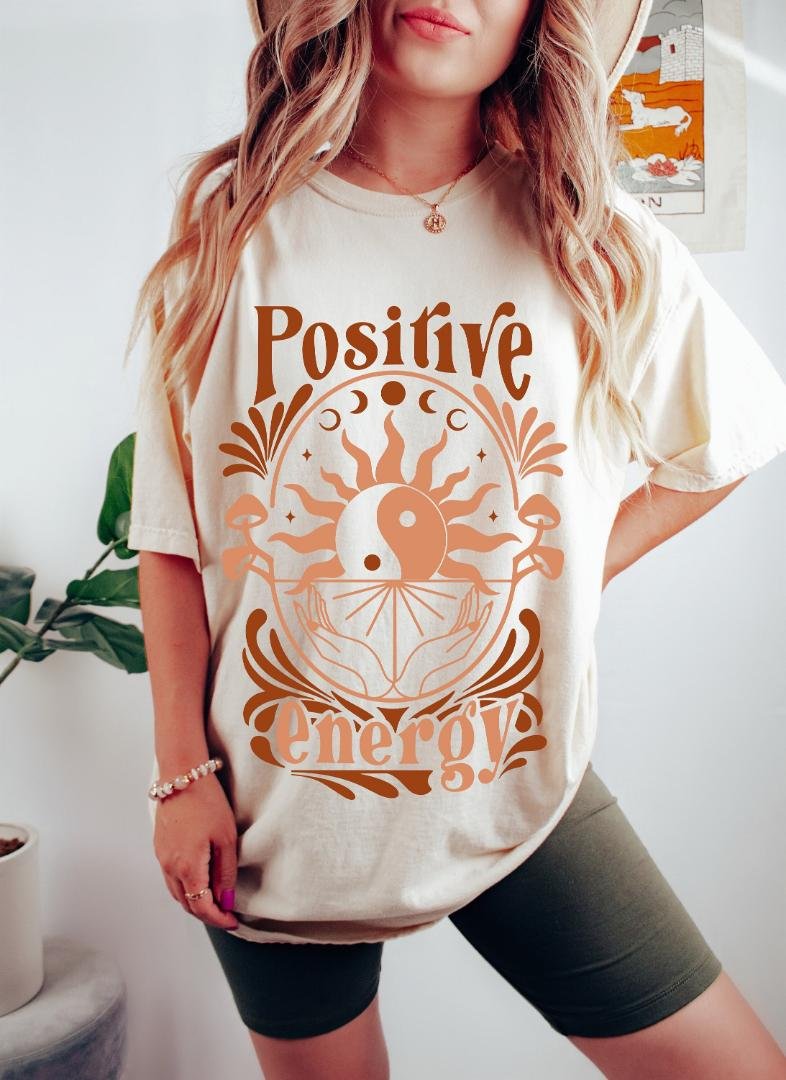 Tshirt, Positive Energy Oversized TShirt, Mental Health Matters Shirt