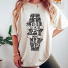 Skeleton In Coffin Shirt, Not In The Mood Oversized Vintage T-Shirt, Skeleton On Gravestone Shirt